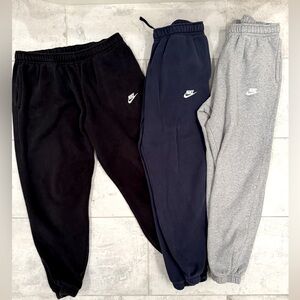 (3) pairs of Nike men’s sweatpants joggers Large navy black grey